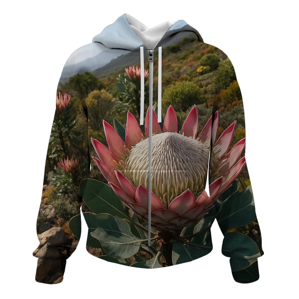 Proteas In A South African Fynbos Slope heavyweight hoodies