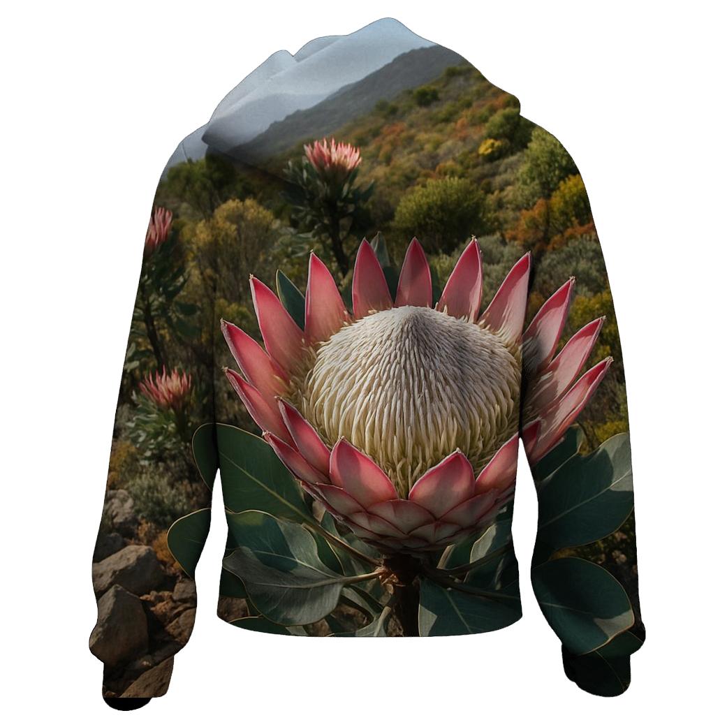 Proteas In A South African Fynbos Slope heavyweight hoodies