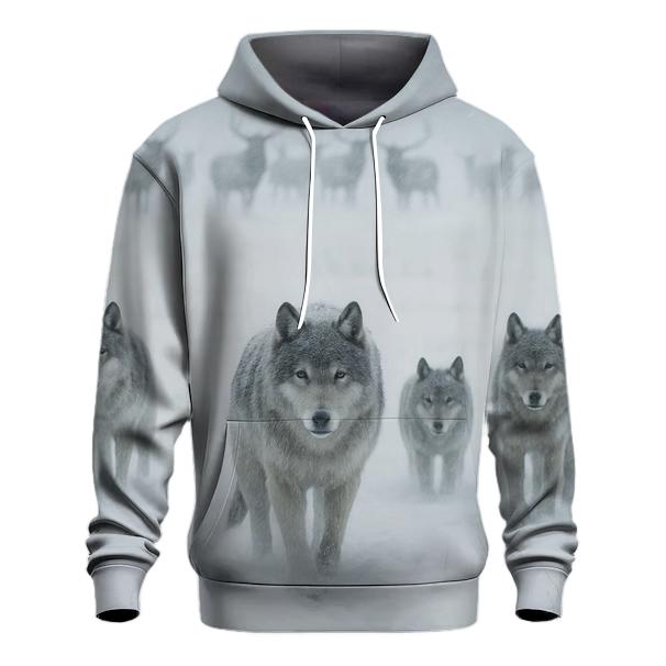 Snowstorm Elk Hunt Coordination printed hoodies
