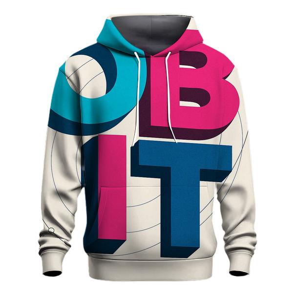 Prismatic Orbit Typography printed hoodies
