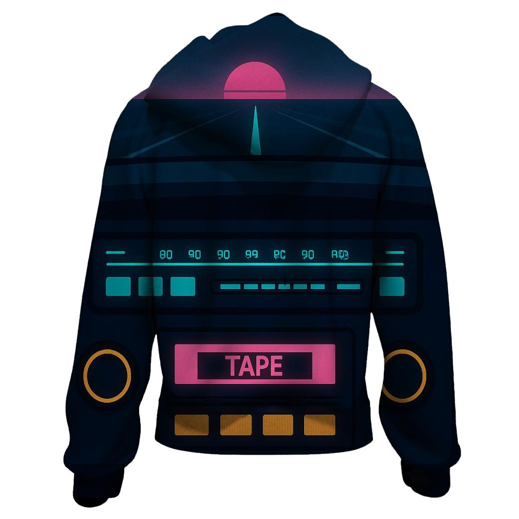 Neon Night Drive Radio heavyweight hoodies