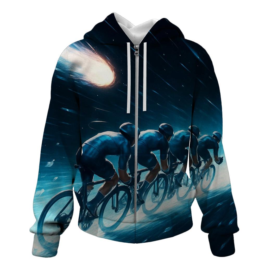 Comet Trail Cycling Race printed hoodies
