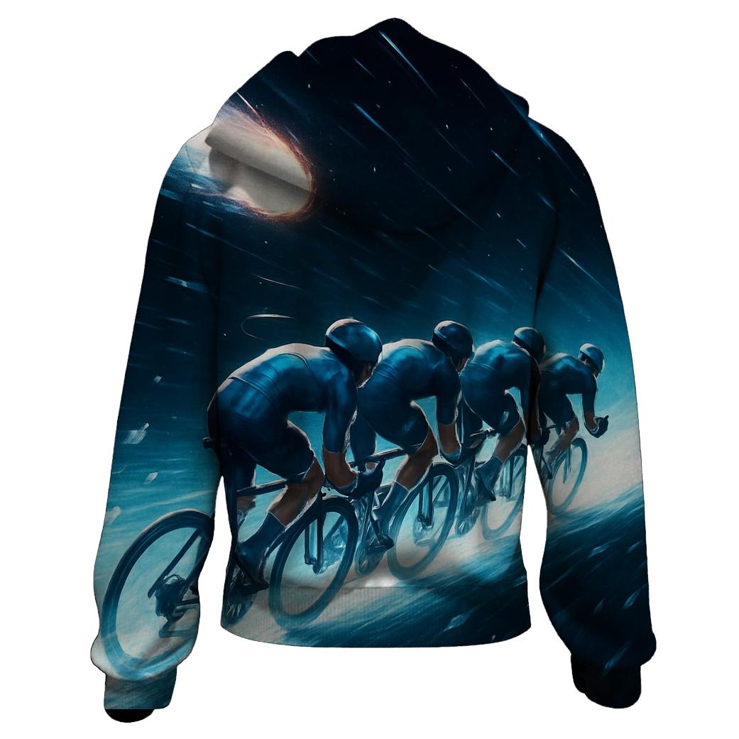Comet Trail Cycling Race printed hoodies