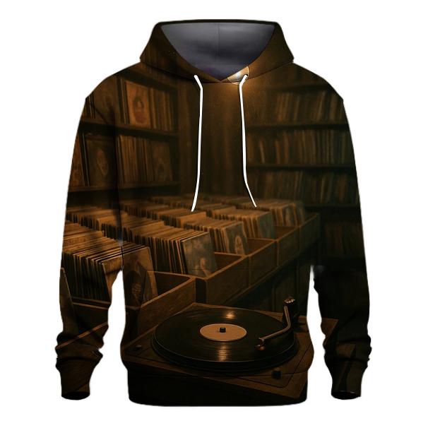 Vintage Record Store Night Scene designer hoodies