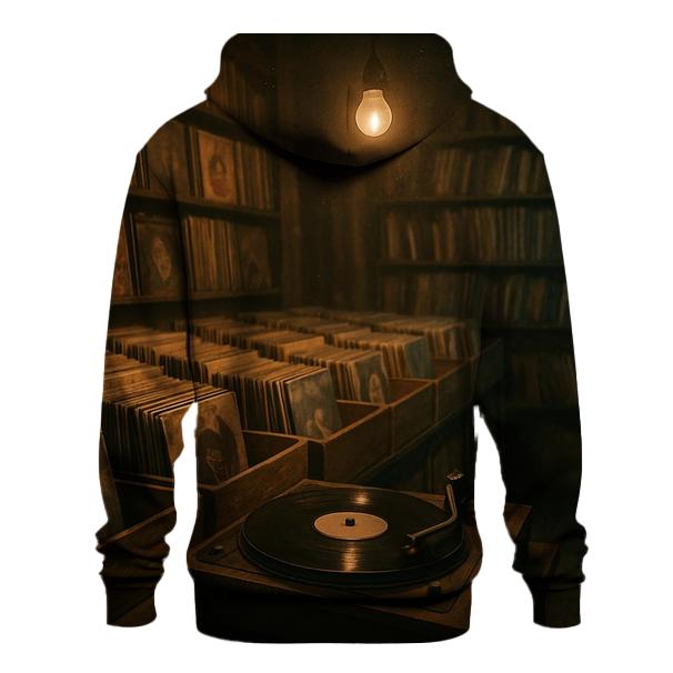 Vintage Record Store Night Scene designer hoodies