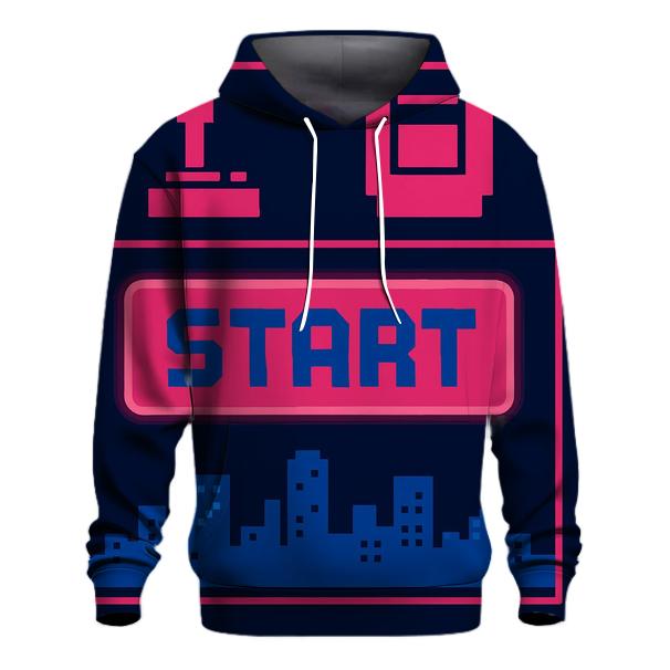 Retro Console Start Screen embroidered hoodies
