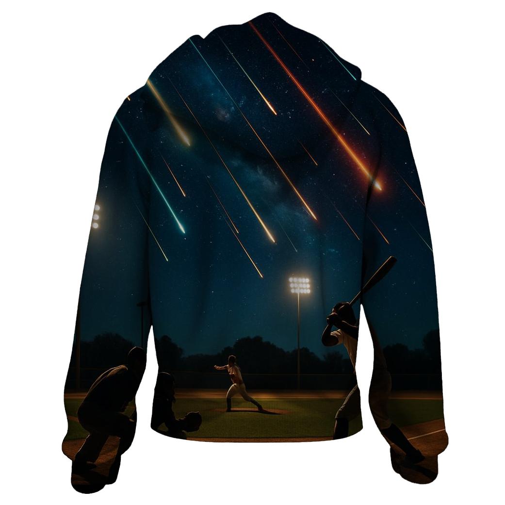 Meteor Shower Baseball Night designer hoodies