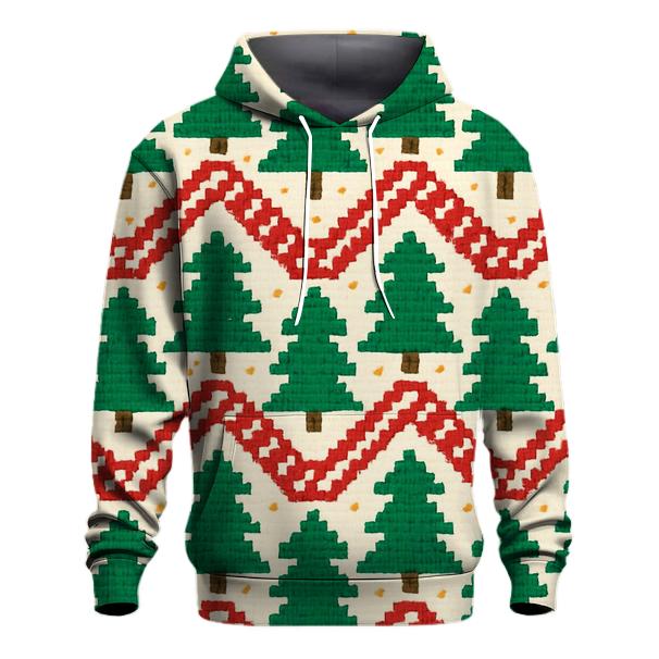 Candy Cane Zigzag Forest Design graphic hoodies