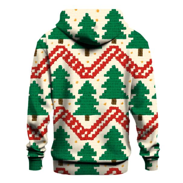 Candy Cane Zigzag Forest Design graphic hoodies