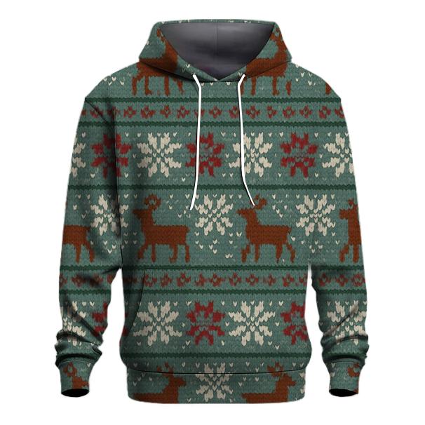 Reindeer Snowflake March Grid Design graphic hoodies