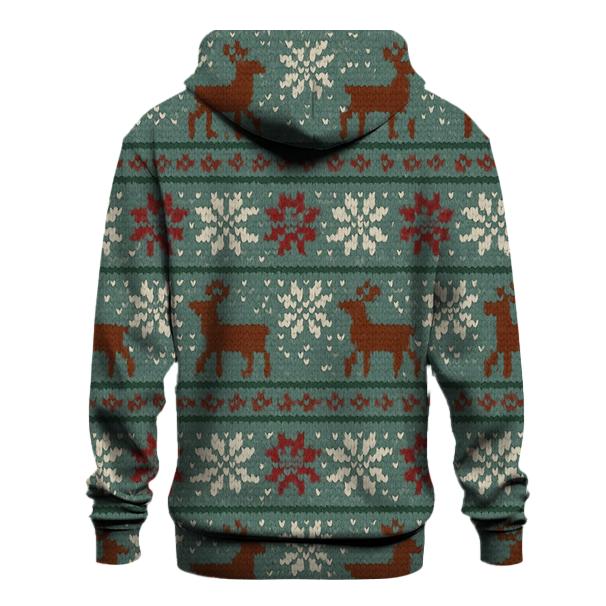 Reindeer Snowflake March Grid Design graphic hoodies