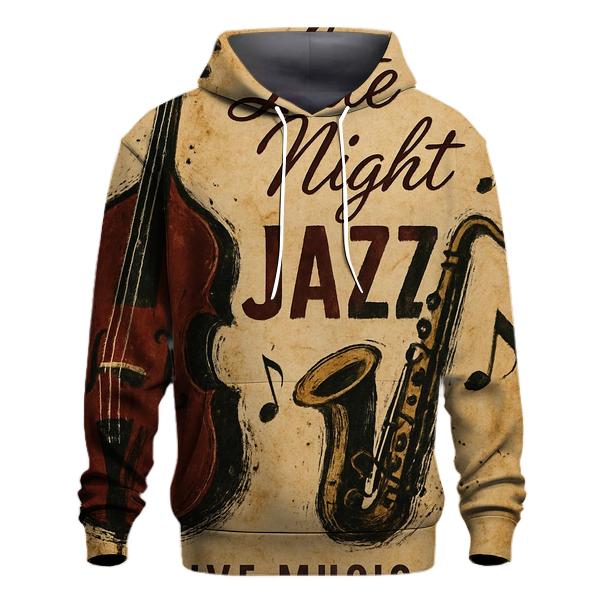 Vintage Coffeehouse Jazz Poster printed hoodies