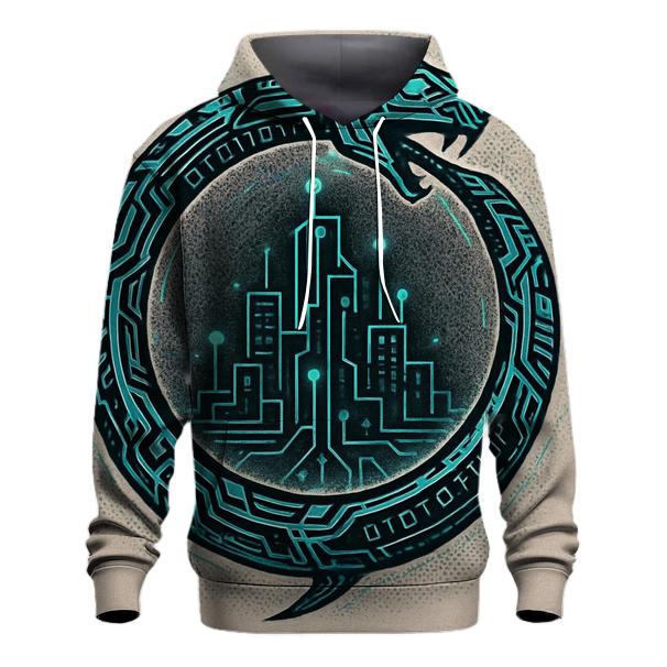 Circuit Code Ouroboros embroidered hoodies