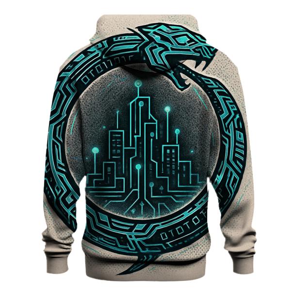 Circuit Code Ouroboros embroidered hoodies