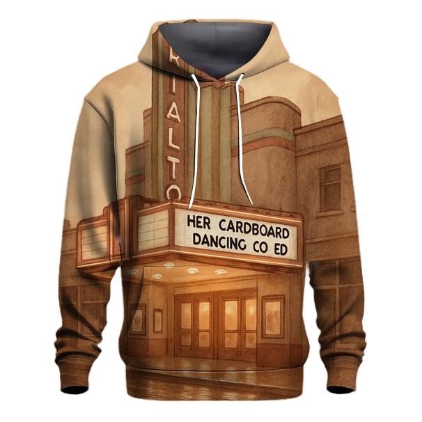 Old Cinema Marquee Evening Glow embroidered hoodies