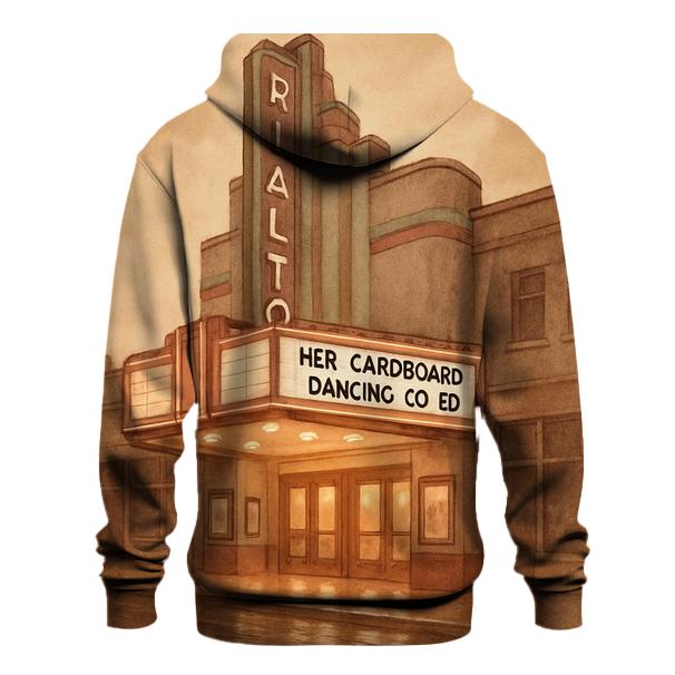 Old Cinema Marquee Evening Glow embroidered hoodies