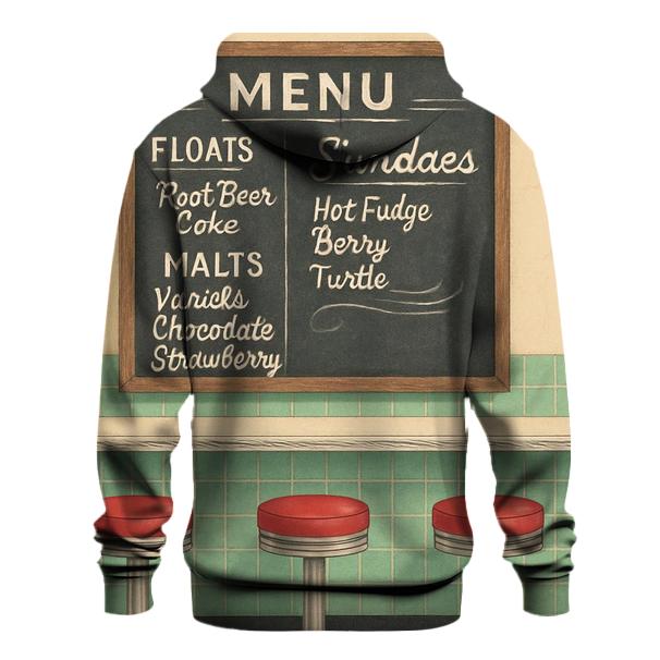 Retro Soda Fountain Menu Board designer hoodies
