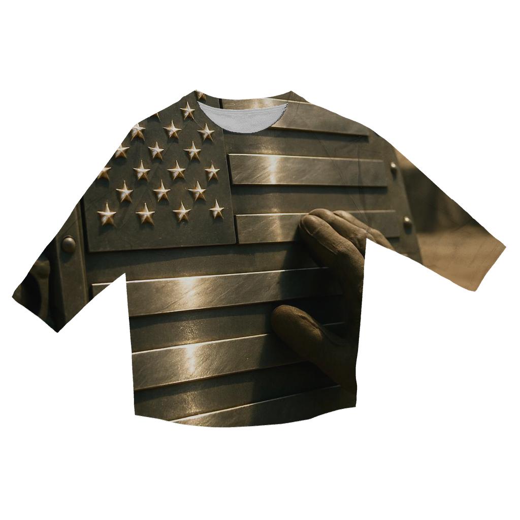 Flag Of Steel And Spirit stylish quarter sleeve tops