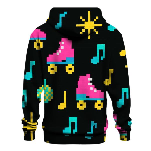 Pixel Roller Disco Icons hoodie designs