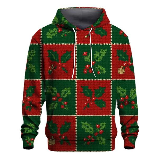 Holly Garland Checkerboard Design zip-up hoodies