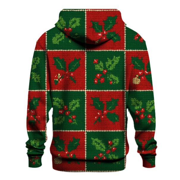 Holly Garland Checkerboard Design zip-up hoodies