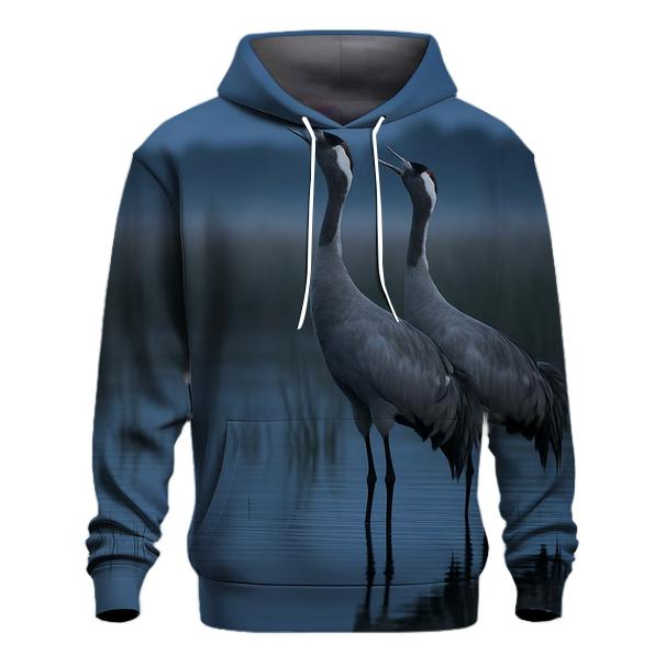 Twilight Marsh Chorus Common Cranes heavyweight hoodies