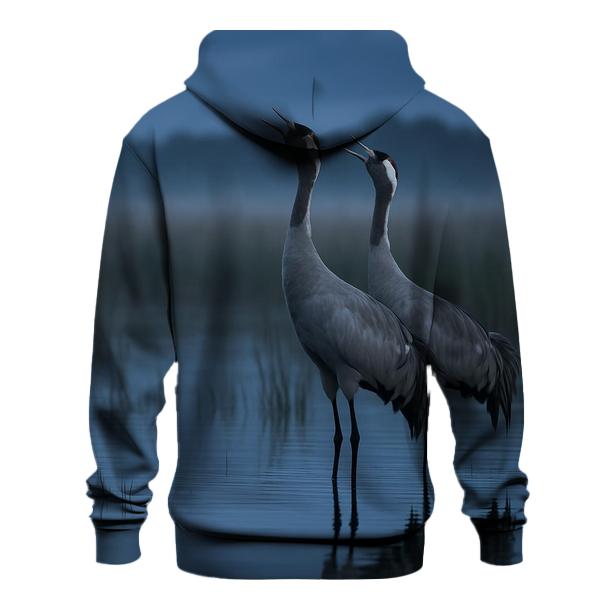 Twilight Marsh Chorus Common Cranes heavyweight hoodies