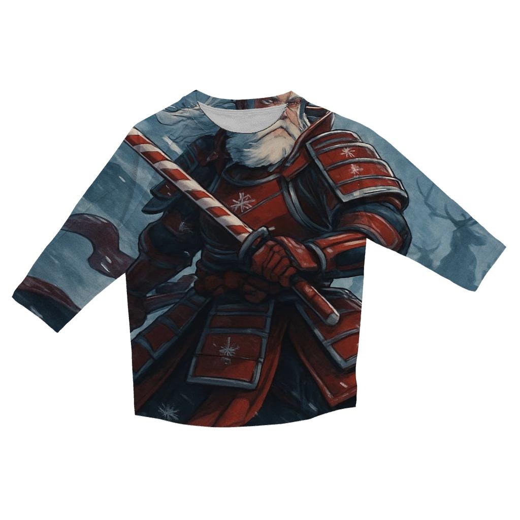 Snowstorm Samurai Santa designer 3/4 sleeve blouses