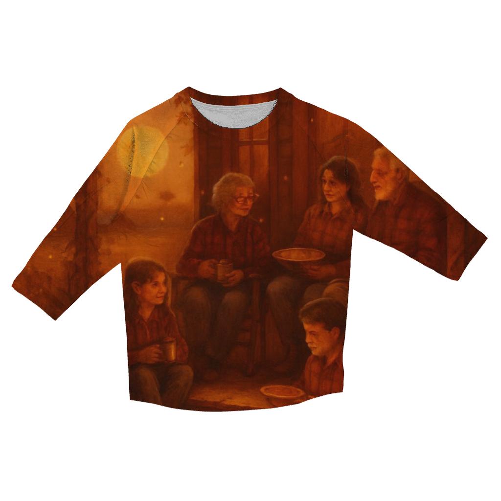 Harvest Moon Porch Gathering trendy 3/4 sleeve tops