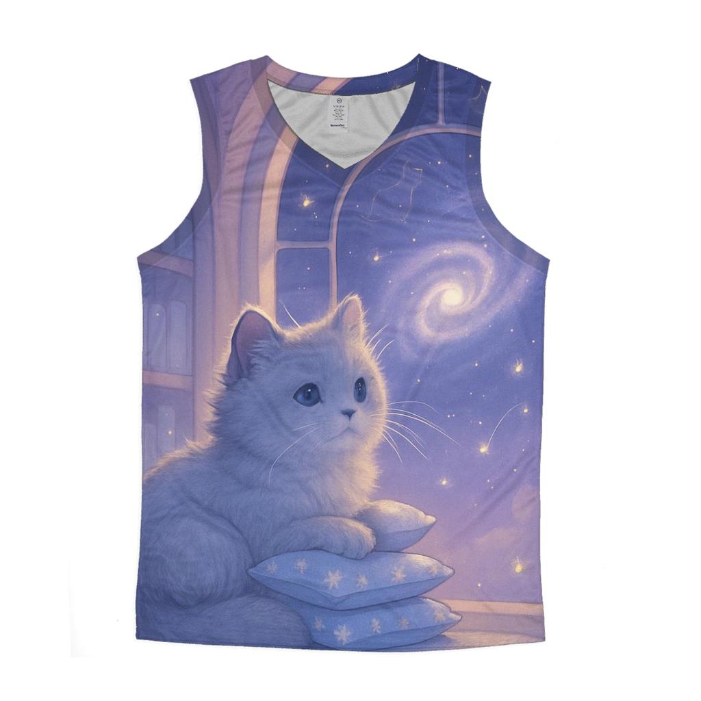 Stargazer Library Window Cat cotton sleeveless tops