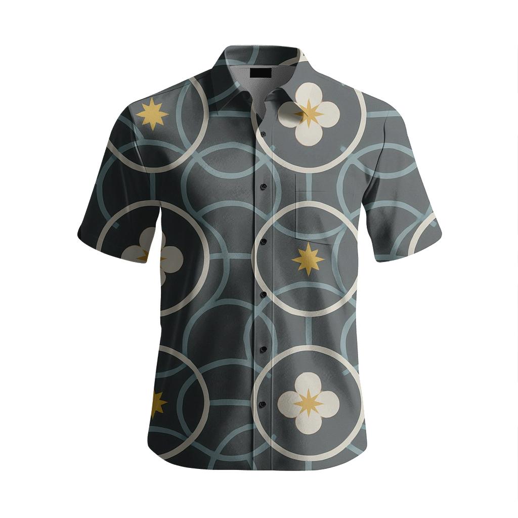Orbiting Quatrefoil Star Tiles designer stitched shirts