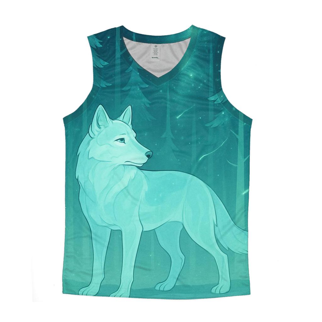 Starlit Forest Echo Wolf stylish racerback tanks
