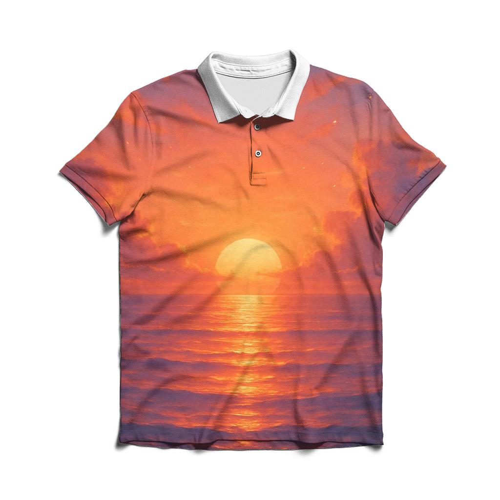 Celestial Tide At Emberfall embroidered polo tops