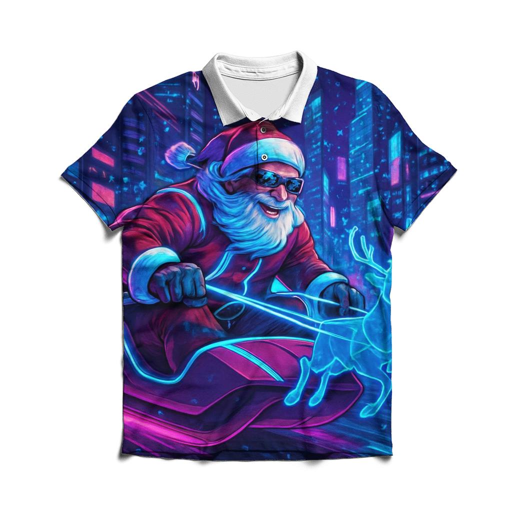Cyber Sleigh Street Santa classic pique polos