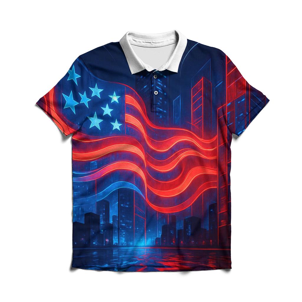 Neon Skyline Starwave classic pique polos