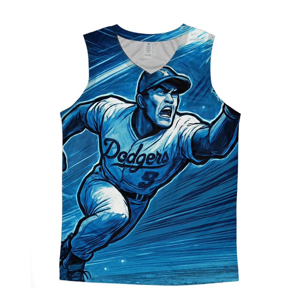 Blue Comet Outfield Dash graphic print tank tops