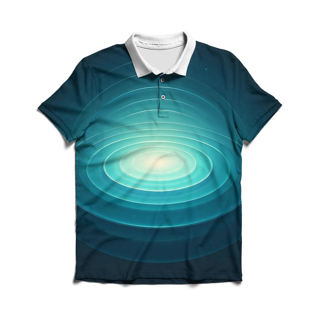 Celestial Ripple Gradient Pool stylish collar polo tees