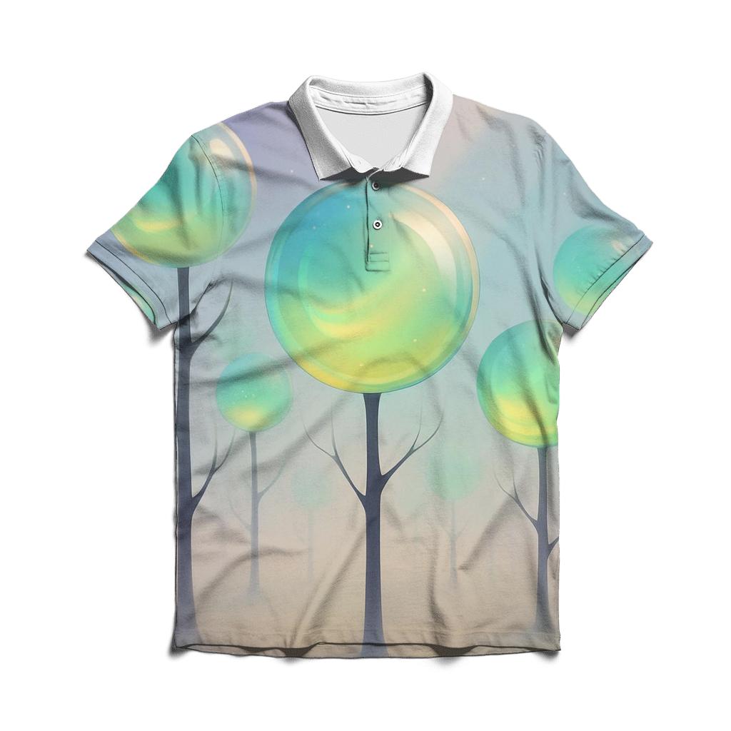 Gradient Orchard Of Glass Orbs embroidered polo tops