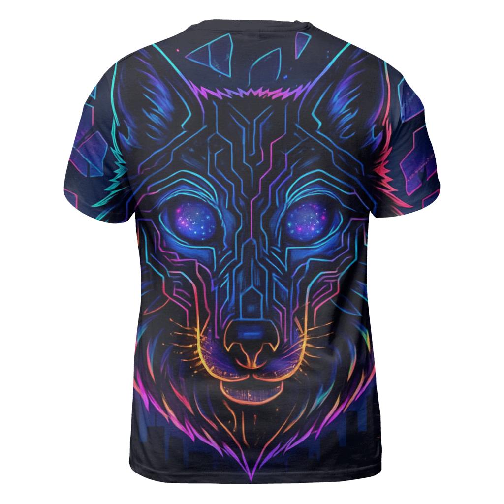 Celestial Alpha Circuit Wolf creative print fashion shirts