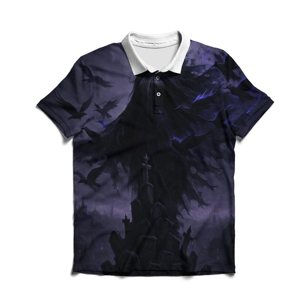 Raven Queen Of The Ashen Spire branded logo polo shirts