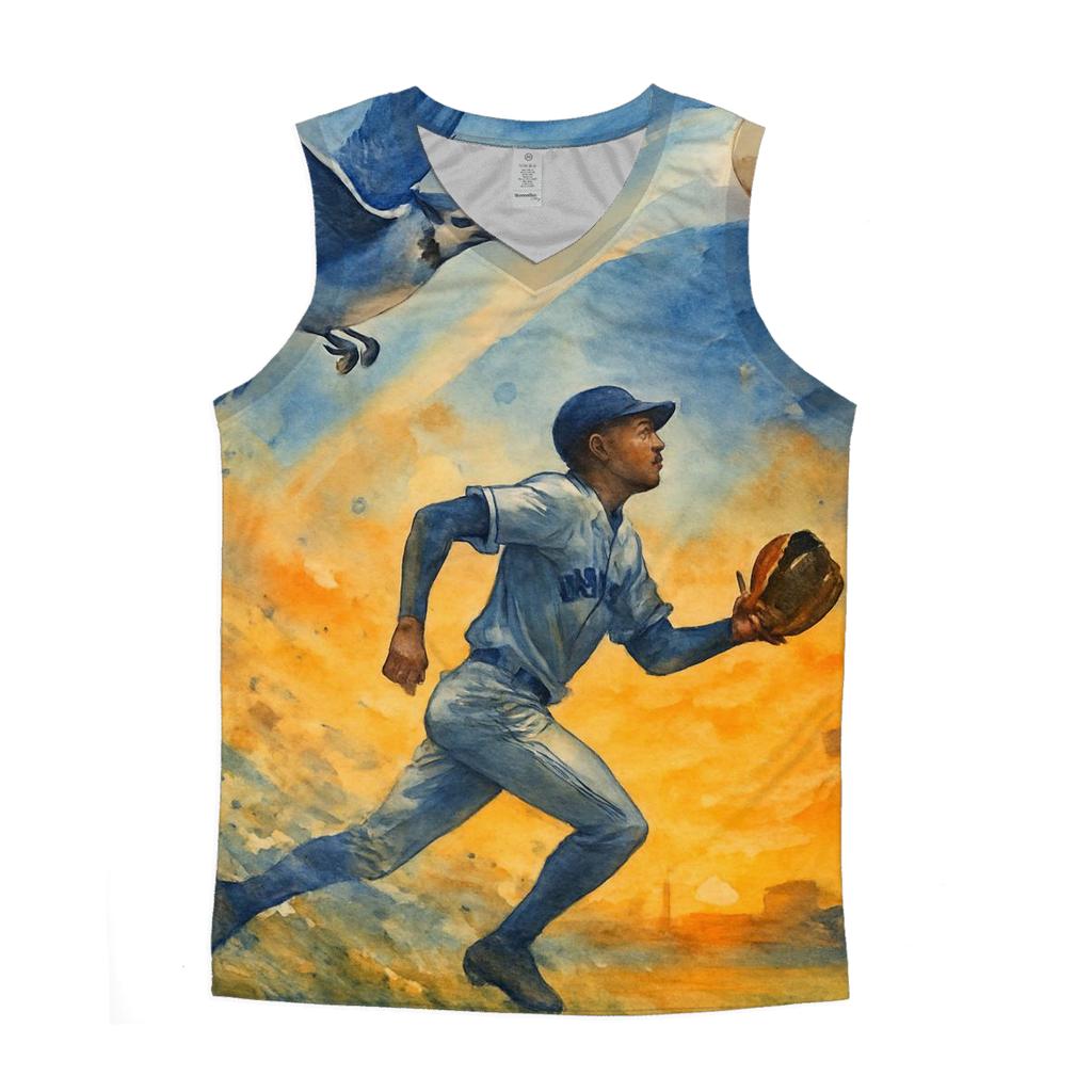 Sunset Outfield Chase Blue Jays Horizon trendy fitted tank tops