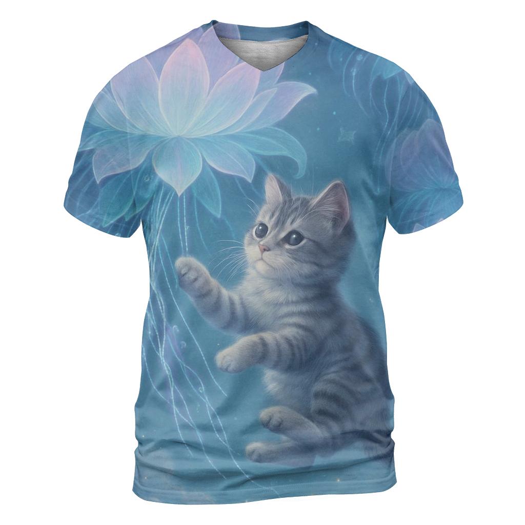 Moonlit Jellyfish Cat Garden unique graphic print tees
