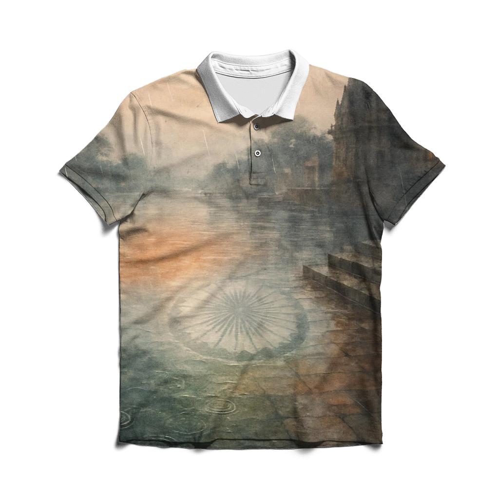 Indian Monsoon Flag Reflection classic pique polos