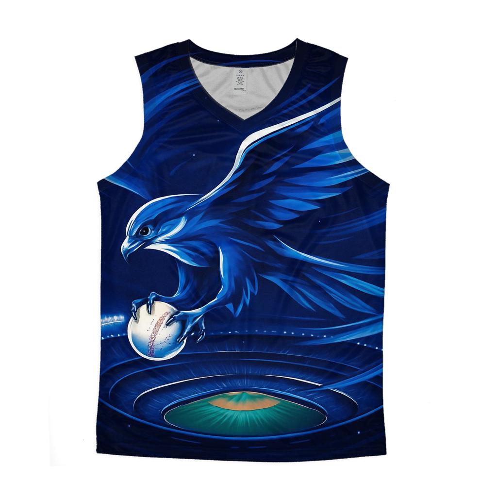 Blue Falcon Over The Ravine graphic print tank tops
