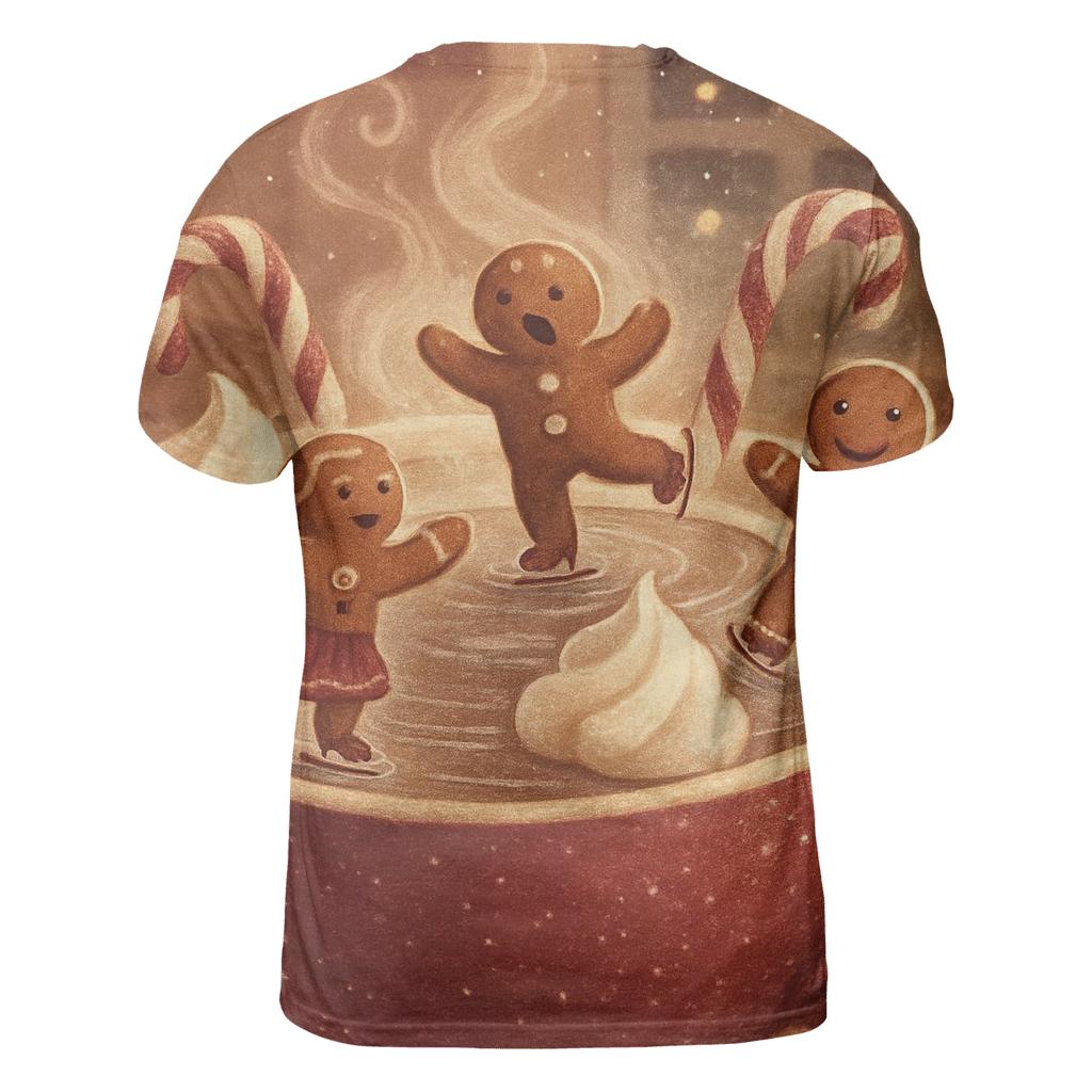 Gingerbread Hot Cocoa Skate Party creative print fashion shirts