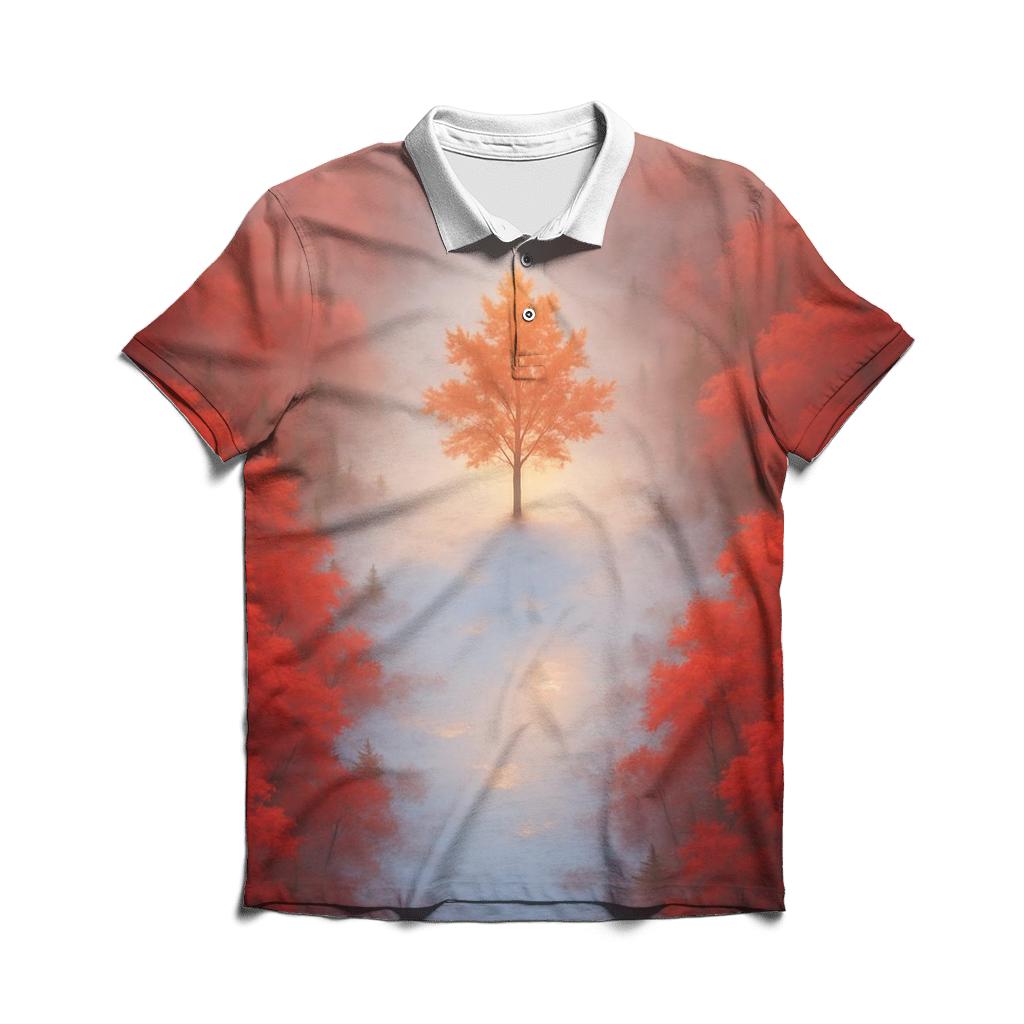 Canadian Forest Flag Canopy premium cotton polo shirts