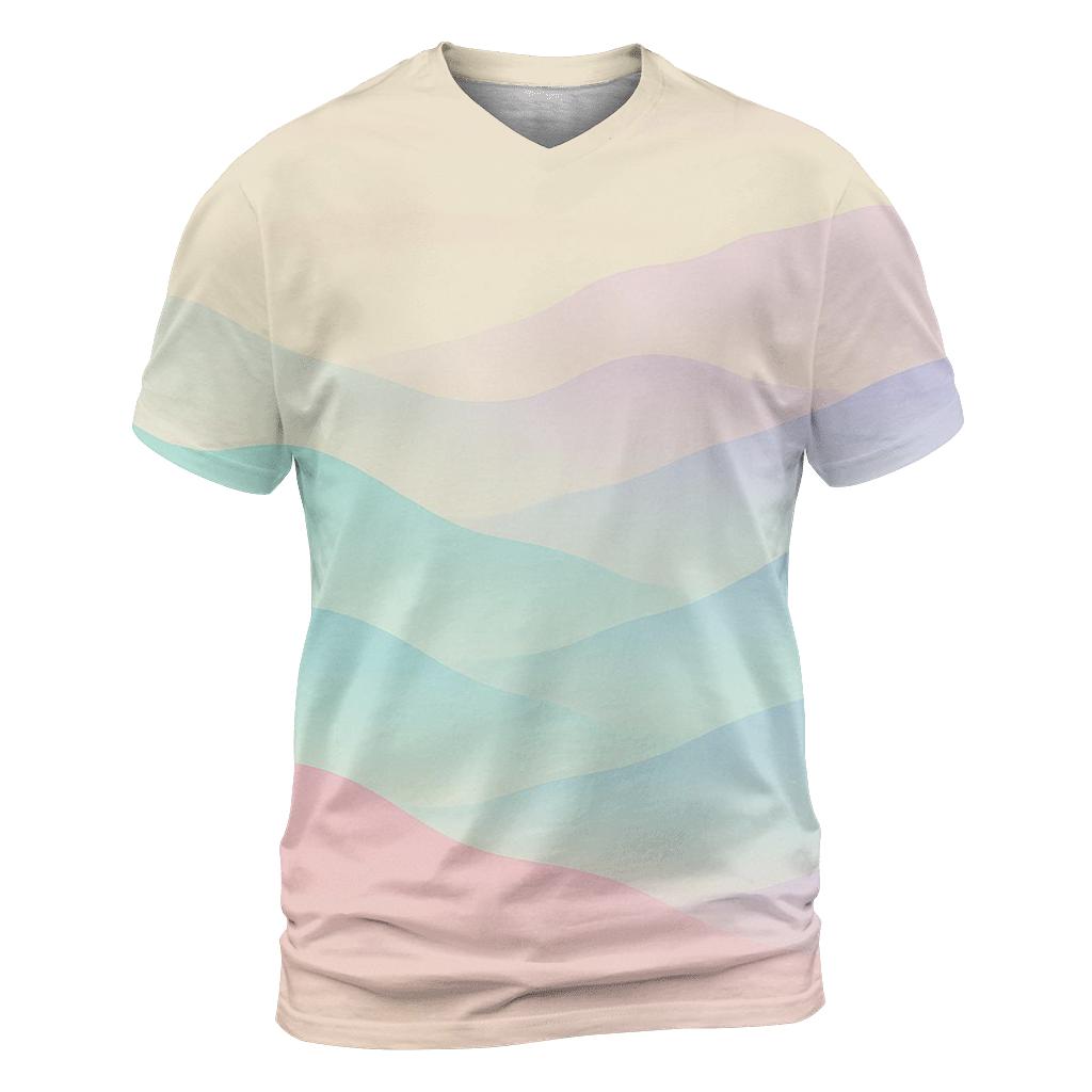 Serene Pastel Mist Mountains personalized full print shirts