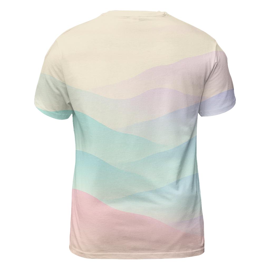 Serene Pastel Mist Mountains personalized full print shirts