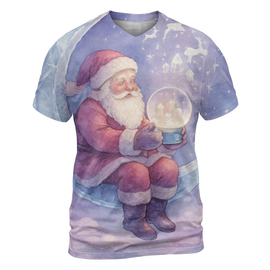 Celestial Storybook Santa designer pattern shirts