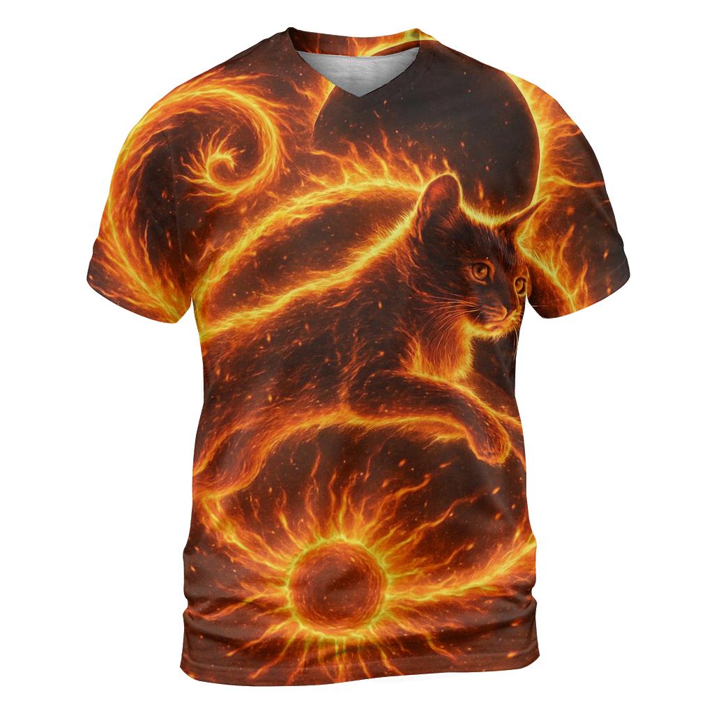 Solar Flare Fire Dancer Cat personalized full print shirts